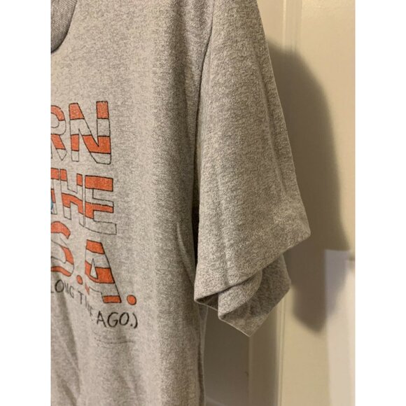 Vtg 80s BORN IN THE USA shoebox t shirt LARGE single stitch Screen Stars Gray - Picture 6 of 7